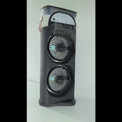 Air cooler with dual fans and control panel, designed for efficient cooling in indoor spaces.