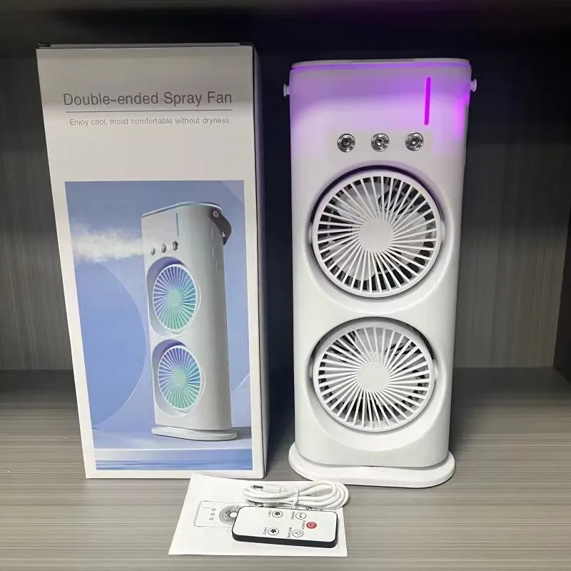 Roxbey USB powered air cooler with dual fans and remote control for comfortable cooling