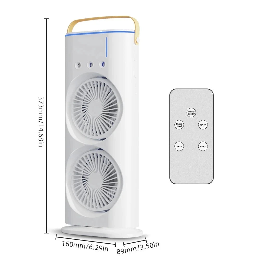 Roxbey USB powered air cooler with dual fans and remote control for efficient cooling