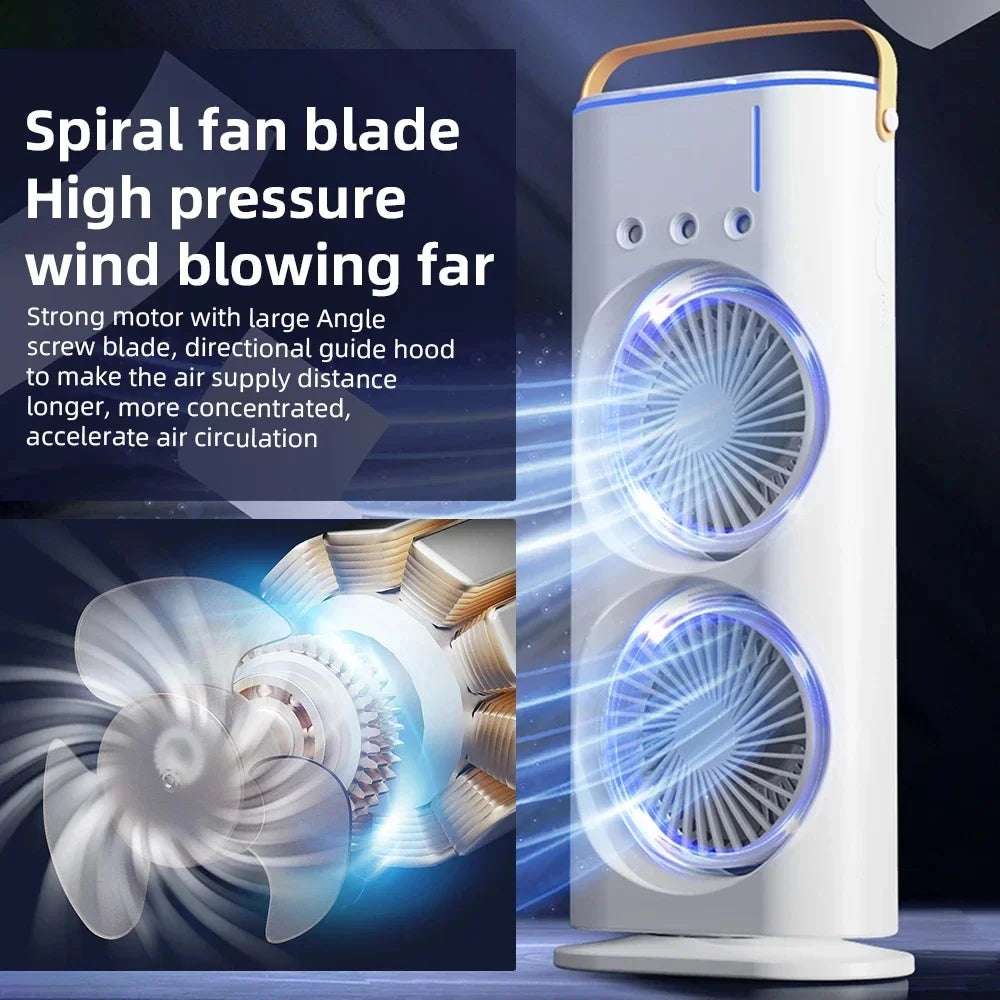Roxbey USB powered air cooler with spiral fan blade for high pressure and efficient air circulation